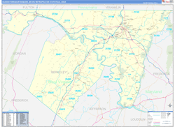 Hagerstown-Martinsburg Metro Area Wall Map Basic Style 2024